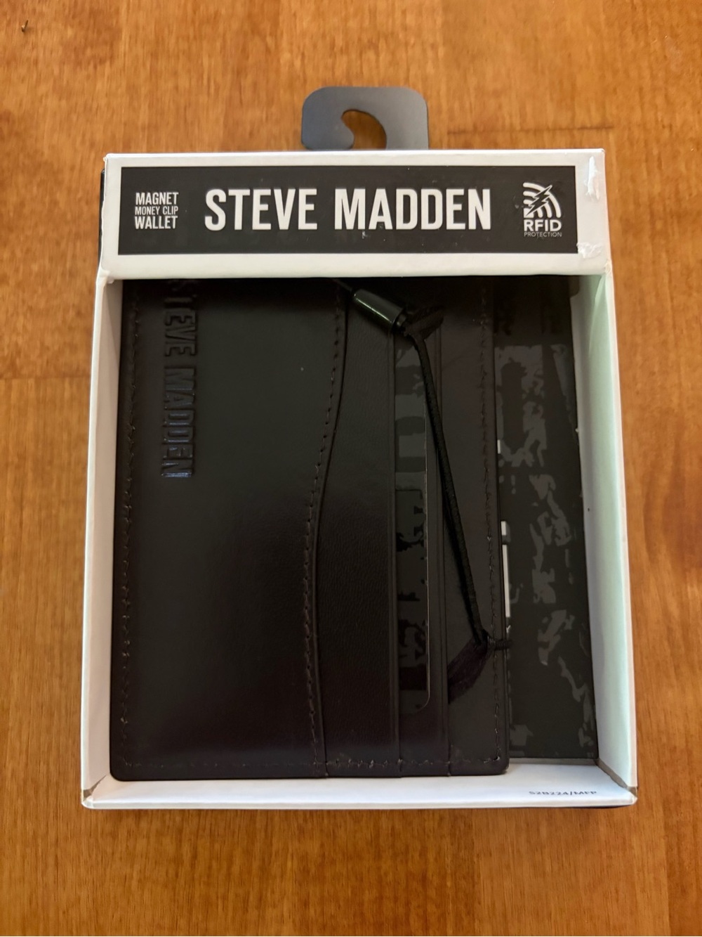 Steve Madden Black Magnetic Money Clip Wallet